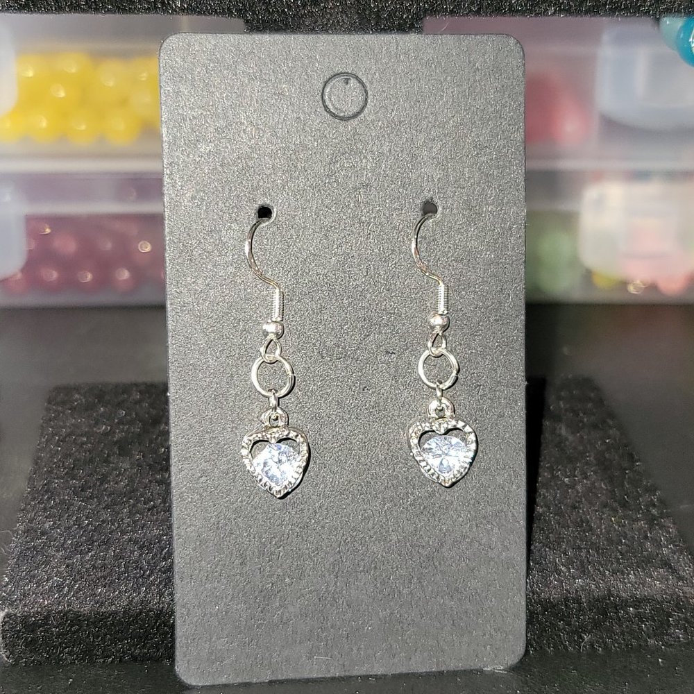 Rhinestone Heart Earrings